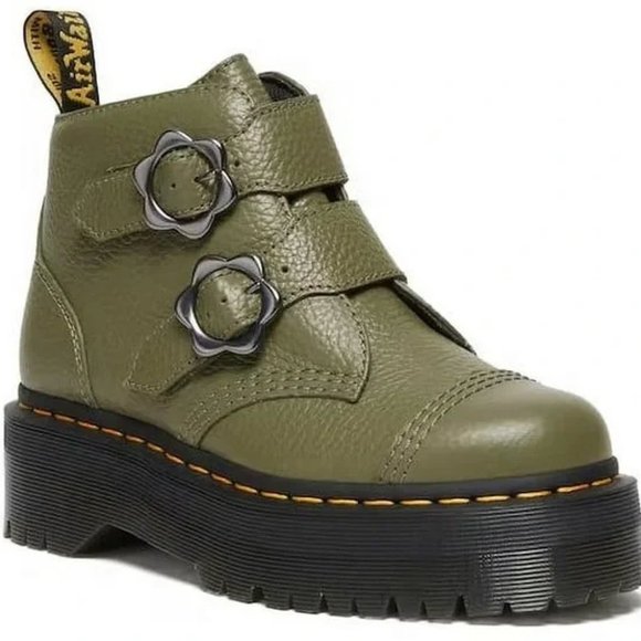 Dr. Marten's Shoes - Dr. Martens Green Devon Flower, GREEN SZ 11